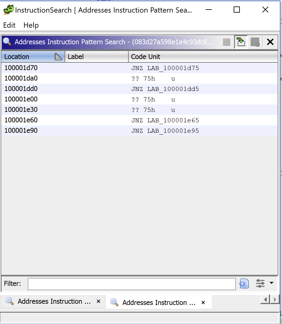 Instruction Pattern Search